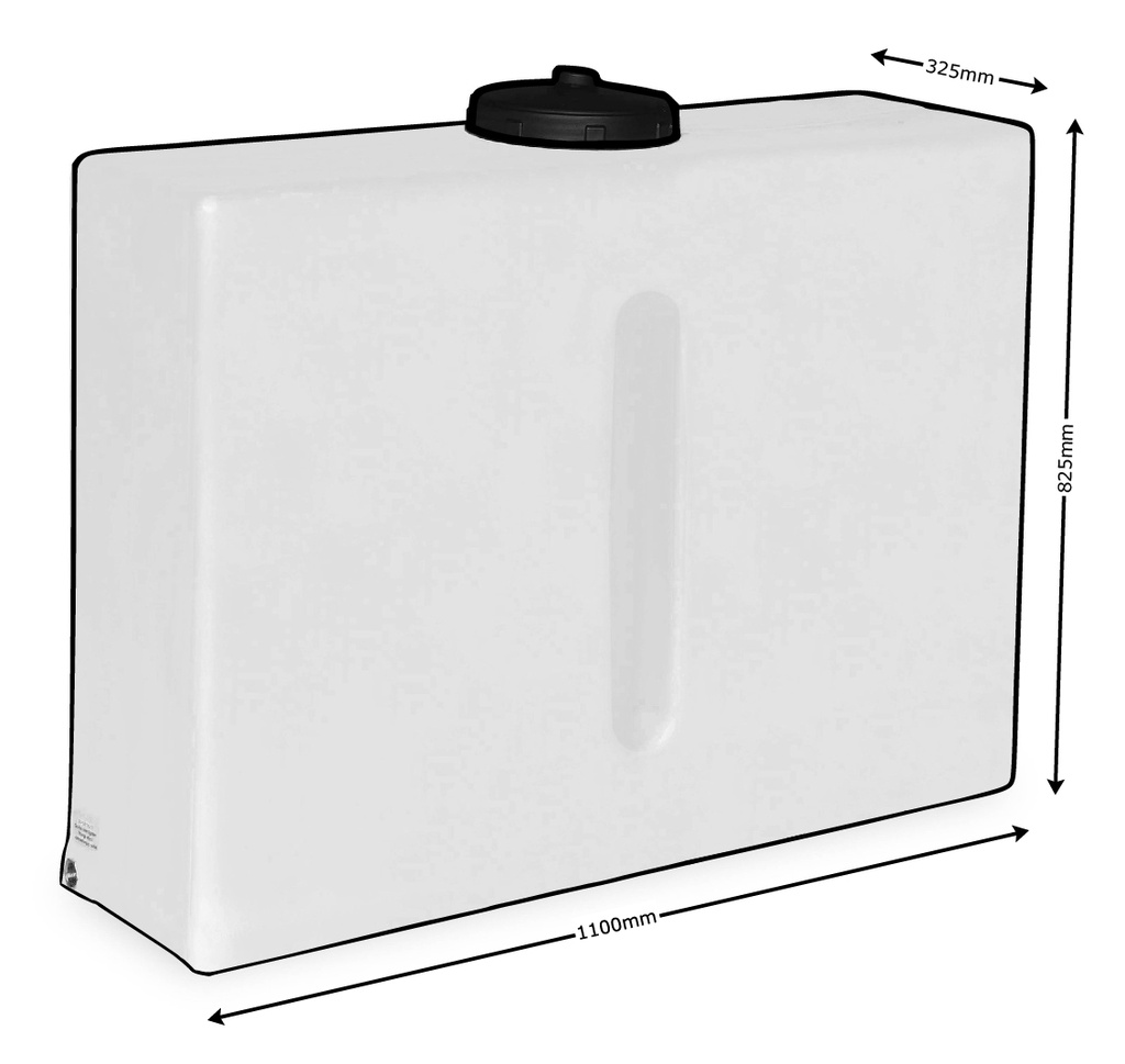 250 Ltr Upright Tank - Dimensions